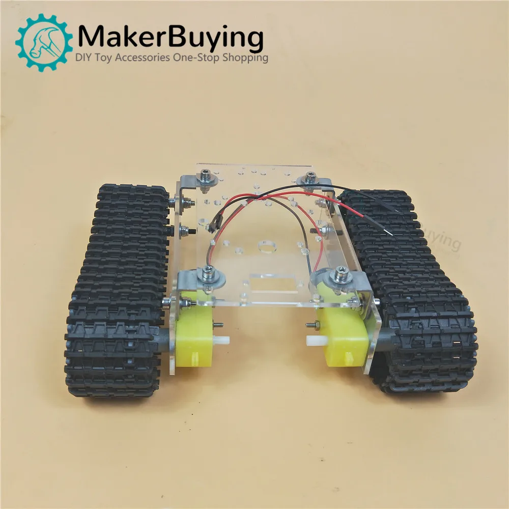 New ultra-economical robot tank chassis acrylic TT motor 3-9v tracked car intelligent car chassis