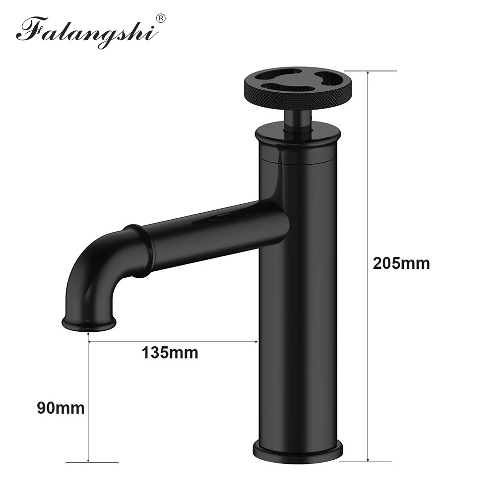 Modern Bathroom Cold Hot Golden/Matte Black Brass Water Tap New Arrival Basin Mixer Retro Industrial Faucet Deck Mounted WB1097