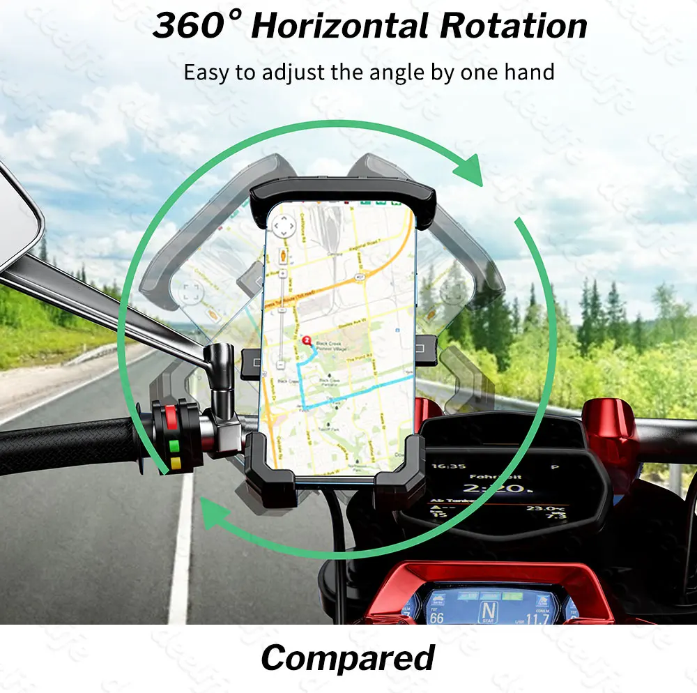 Deelife Support de téléphone pour moto chargeurs sans fil pour Support de téléphone pour moto Support de téléphone portable Support de Smartphone Mobile