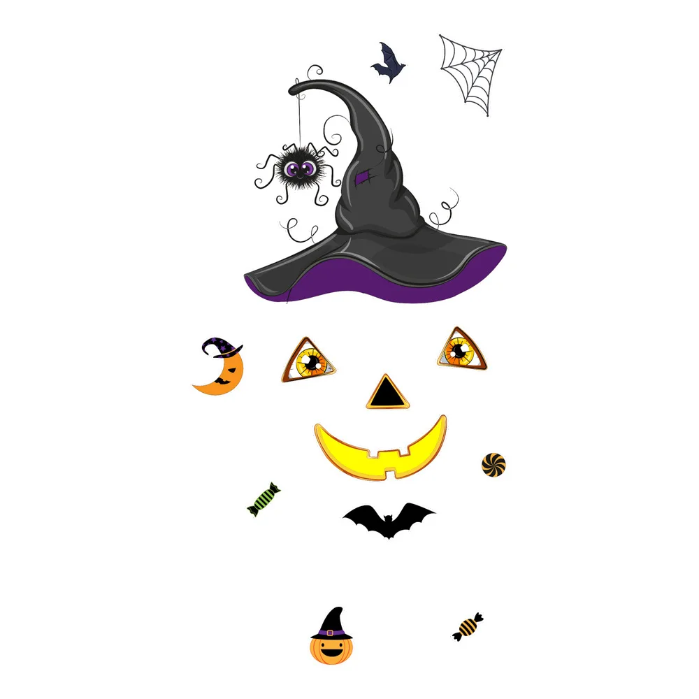 Halloween Magnetic Fridge Magnet Witch Bat Pumpkin Holiday Decoration Garage Door Decoration Wall Sticker