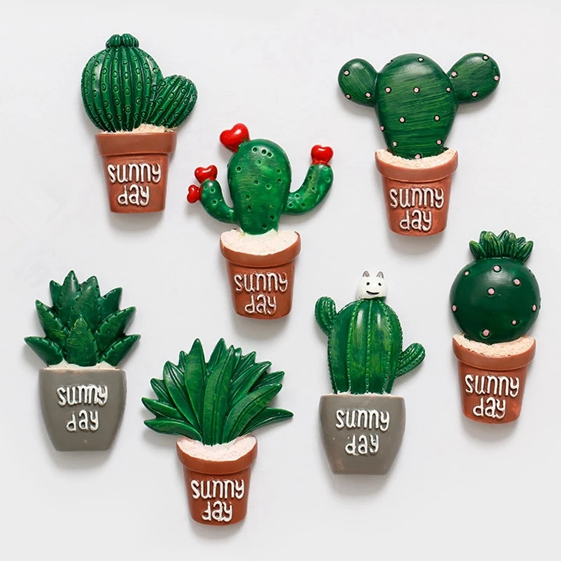 

Handmade painted Plant Cactus Series 3D Fridge Magnets Tourism Souvenirs Refrigerator Magnetic Stickers Gift