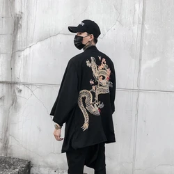 Kimono cardigan japonês japão praia quimono camisa feminino tradicional sleepwear quimono mulheres e homens robe senhoras dragão