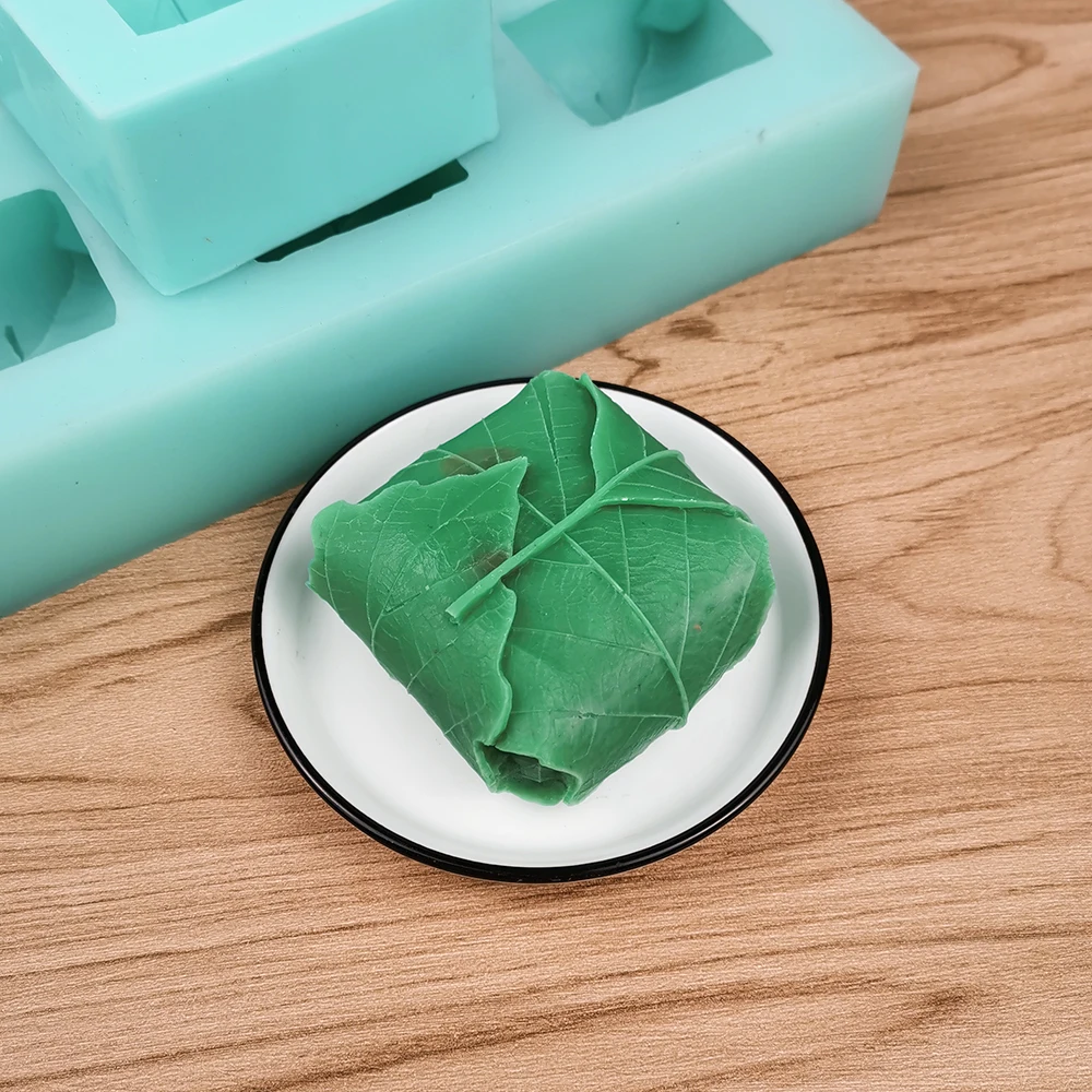 6 Holes Silicone Mold 3D Leaf Shape Square Fondant Cake Mould For Soap High Quality Clay Candy Chocolate New Moulds Decorating