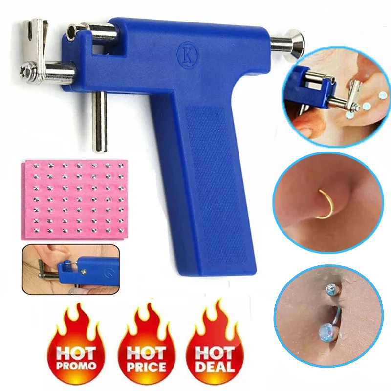 

Piercing Gun with Ear Stud Tools Ear Nose Navel Belly Piercing Tool Disposable Sterile Gun with 98pcs Ear Studs Kit Body Jewelry