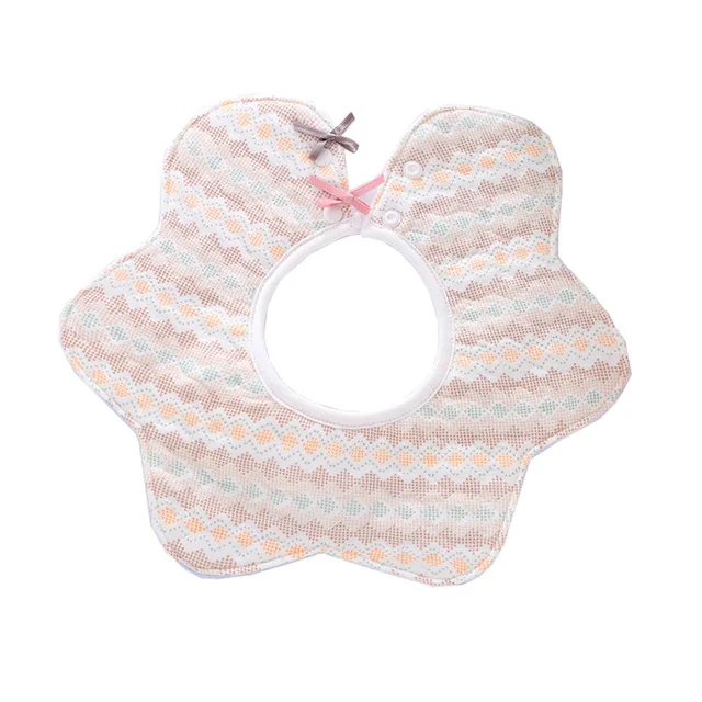 360  Rotating Cotton Baby Waterproof Bib Flower waterproof Saliva Towel Bib Eating Pocket