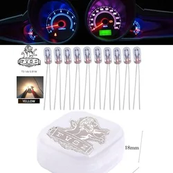 10Pcs T3 14V 0.91W Auto Dashboard Bulb Audio Gear Light Led Instrument Indicator Lamp Yellow - Glass Transparent