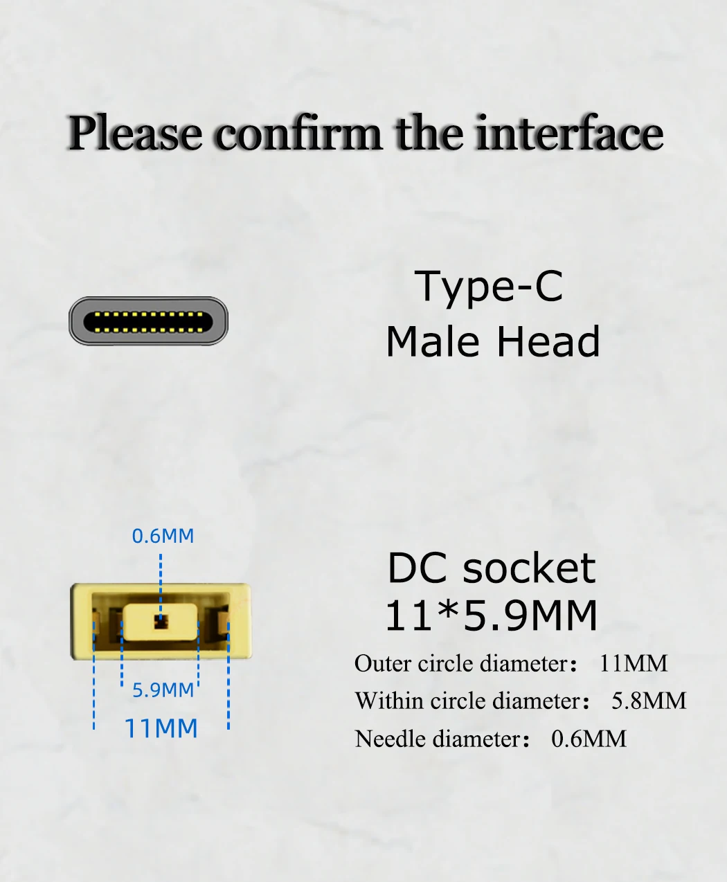 JORINDO USB تيار مستمر نوع C ذكر شاحن الطاقة محول محول لينوفو محمول محول 20 فولت 2.25A مربع المقبس إلى نوع-C التوصيل