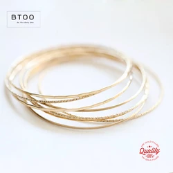 Pulsera cerrada apilable llena de oro de 14K, brazalete hecho a mano, joyería Bohemia, pulseras de dijes, regalo de dama de honor Vintage, joyería para mujer