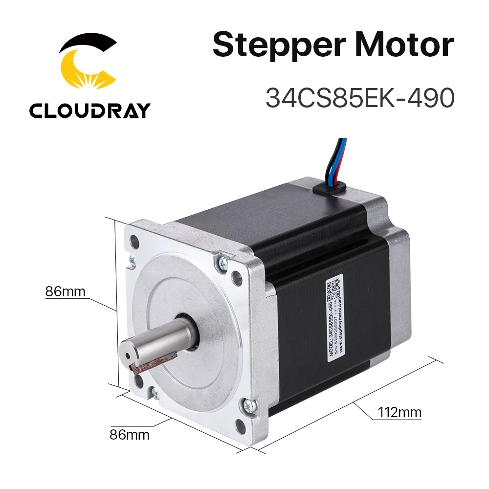 Cloudray Nema 34 Open Loop Stepper Motor 8.5N.m 4.9A 12.7mm Shaft Diameter and 2.4A-7.2A Driver for 3D printer CNC Machine