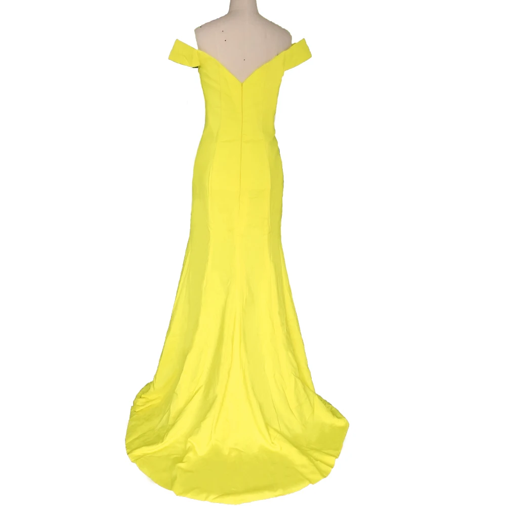 Fora do ombro sereia vestidos de baile para meninas negras, vestidos de casamento, vestido de formatura Homecoming, simples, amarelo, sob medida