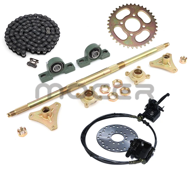 610mm M8 * 3 piasta koła tylna oś Assy z 428 #37T zębatka 160mm tarcza Brake140L łańcuch pasuje do DIY ATV Quad Buggy części rowerowe