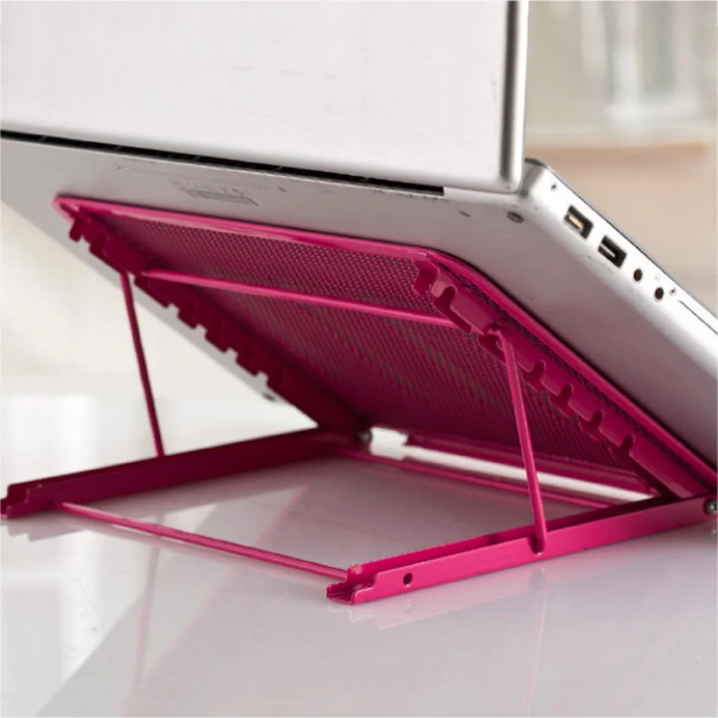 Folding Laptop Stand Holder Portable Adjustable Laptop Bracket Cold Rolled Steel Support  Blue