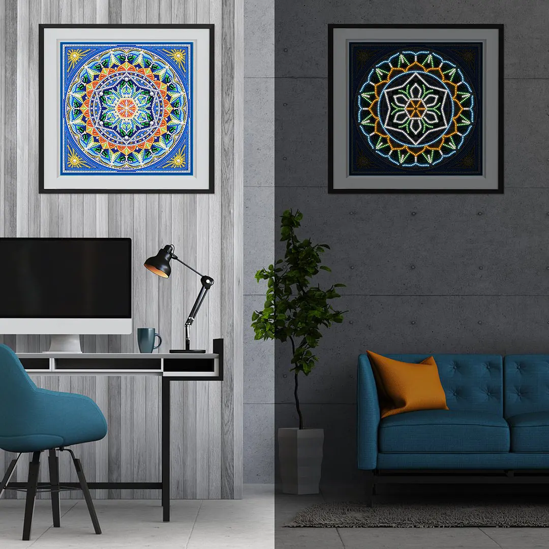 New Mandala glowing in the dark bright diamond painting mosaic embroidery home decoration wall painting