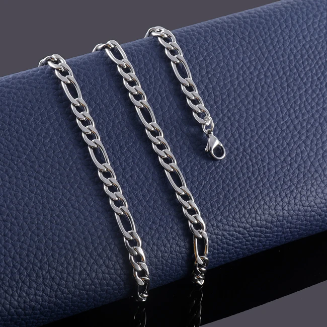 Neu eingetroffene Edelstahl-Figaro-Kette für Herren- und Damenschmuck – Detail 4