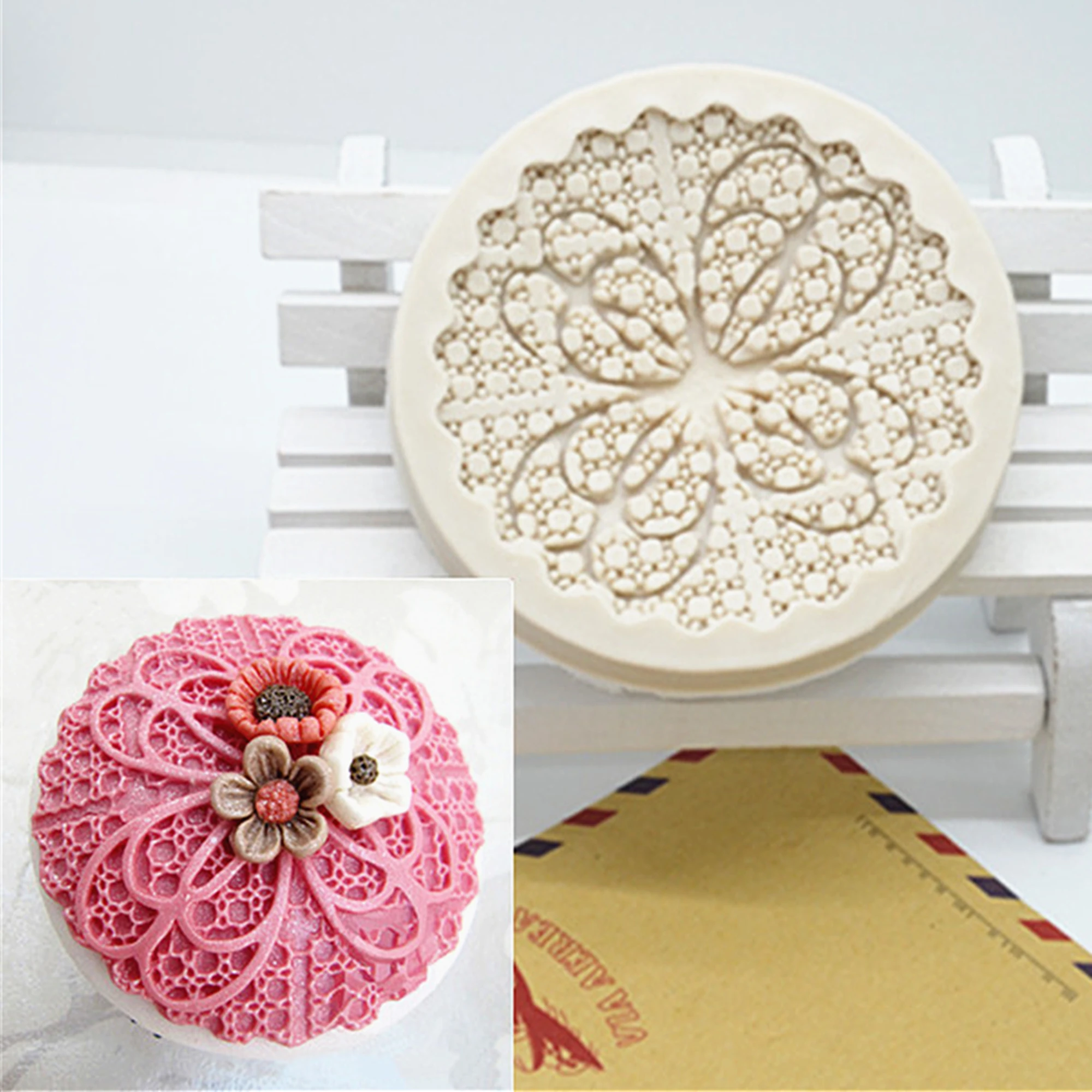 Flowers Fondant Cake Silicone Molds For Baking  Cake Decoration Tools Lace Kitchen Baking Accessories Resin Soap Mold