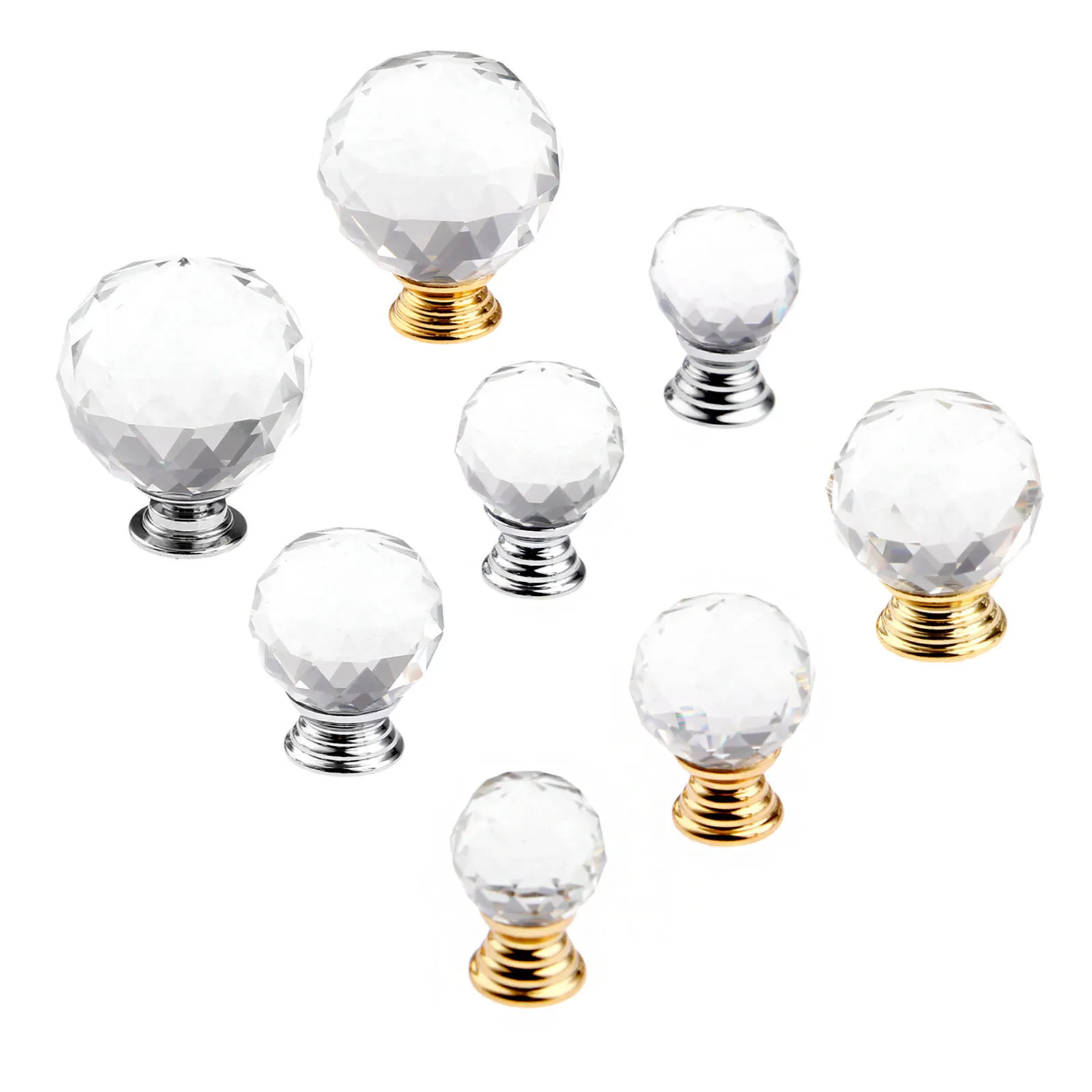 1Pc Glass Crystal Knob Furniture Handle Cabinet Knobs and Handles Door Cupboard Kitchen Pull Handle Furniture Hardware