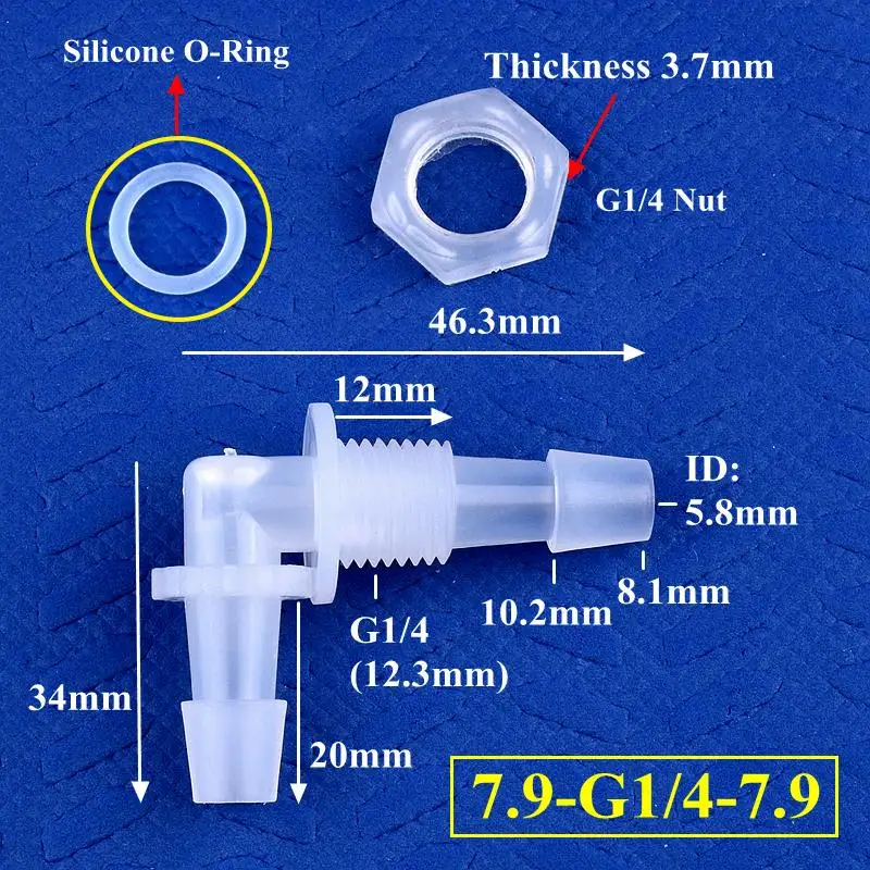 SgooHan 5 ~ 200 stücke M6 ~ G1/2 Zu 2,4-11,1mm PP Pagode Elbow Stecker + Mutter silikon O-Ring Bewässerung Bewässerung Aquarium Aquarium Schlauch Joint 6