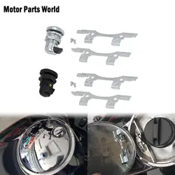 Motorcycle CNC Door Latch Push Button Gas Oil Cap Tank Black/Chrome For Harley Touring Street Electra FLTR FLHX FLHTK 1992-Up