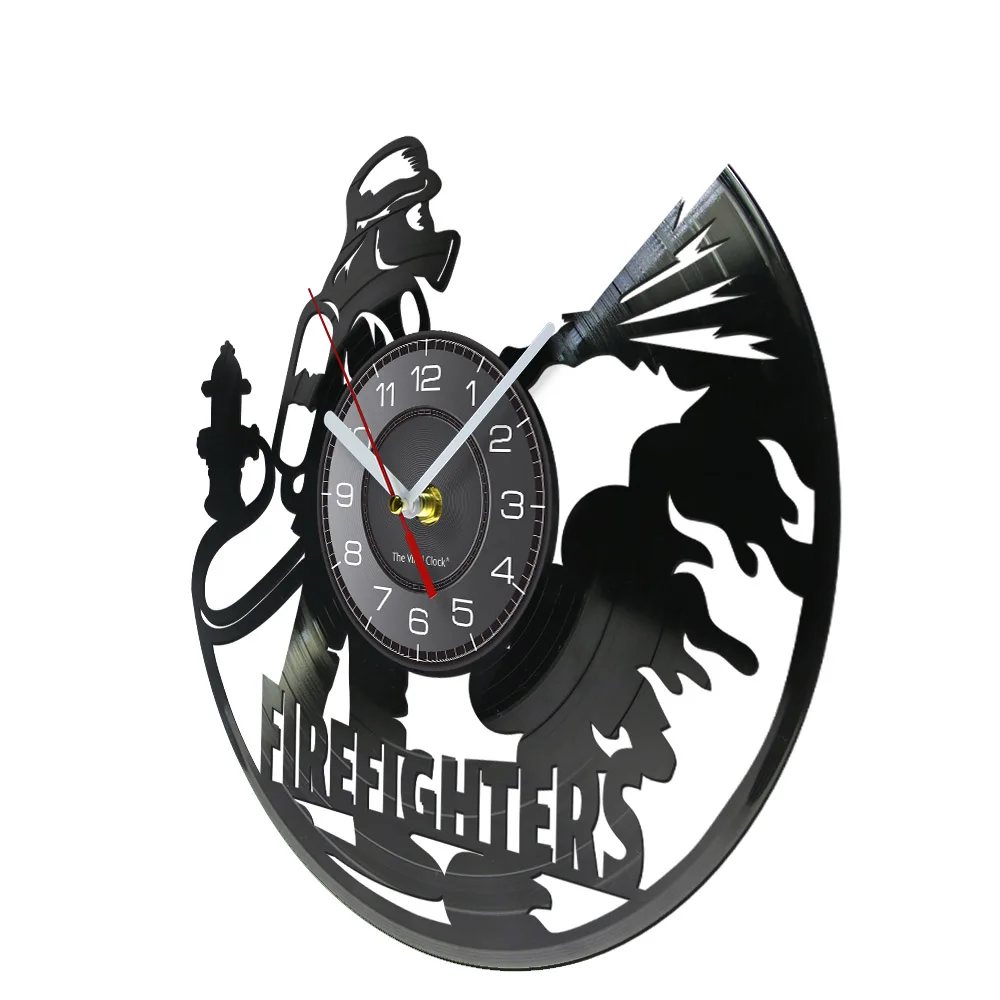 Firefighters At Work Fire Protection Rescue Modern Design Wall Clock For Control Department Fireman Silent Swept Watch Decor