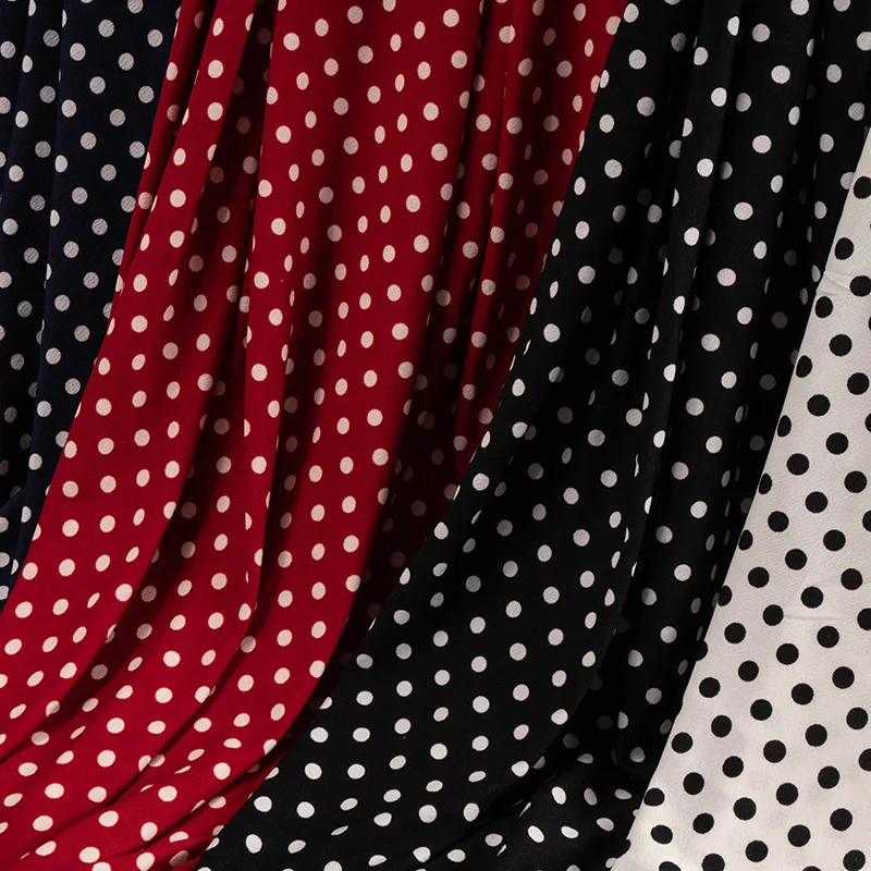 100 Polyester Dot Jersey Fabric Stretchy Knitted Fabric Print For Sewing  Dress Or Leggings 45*165cm 45*80cm/Piece TJ0551