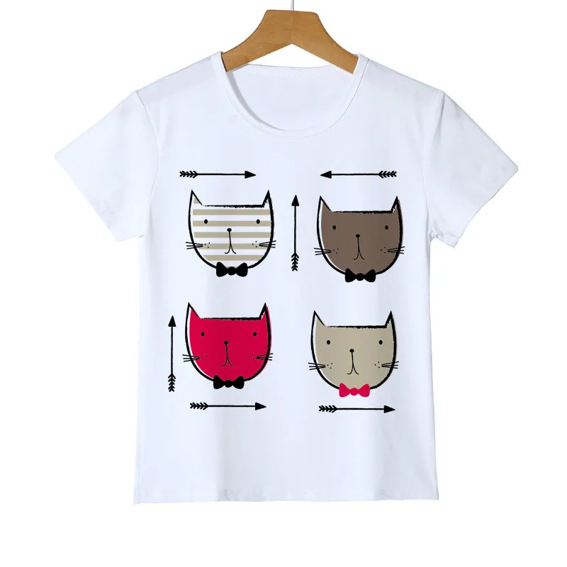 Summer Harajuku Animal Cat Print Kid T Shirt Short Sleeve Boy T Shirt Girl Tops Teen T-shirt Children\'s clothes