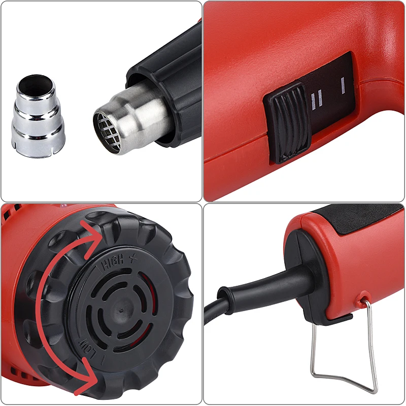 JCD 220V/110Vความร้อน 2000Wตัวแปรอุณหภูมิอุตสาหกรรมไฟฟ้าร้อนด้วยหัวฉีดสิ่งที่แนบมาเครื่องมือHairdry