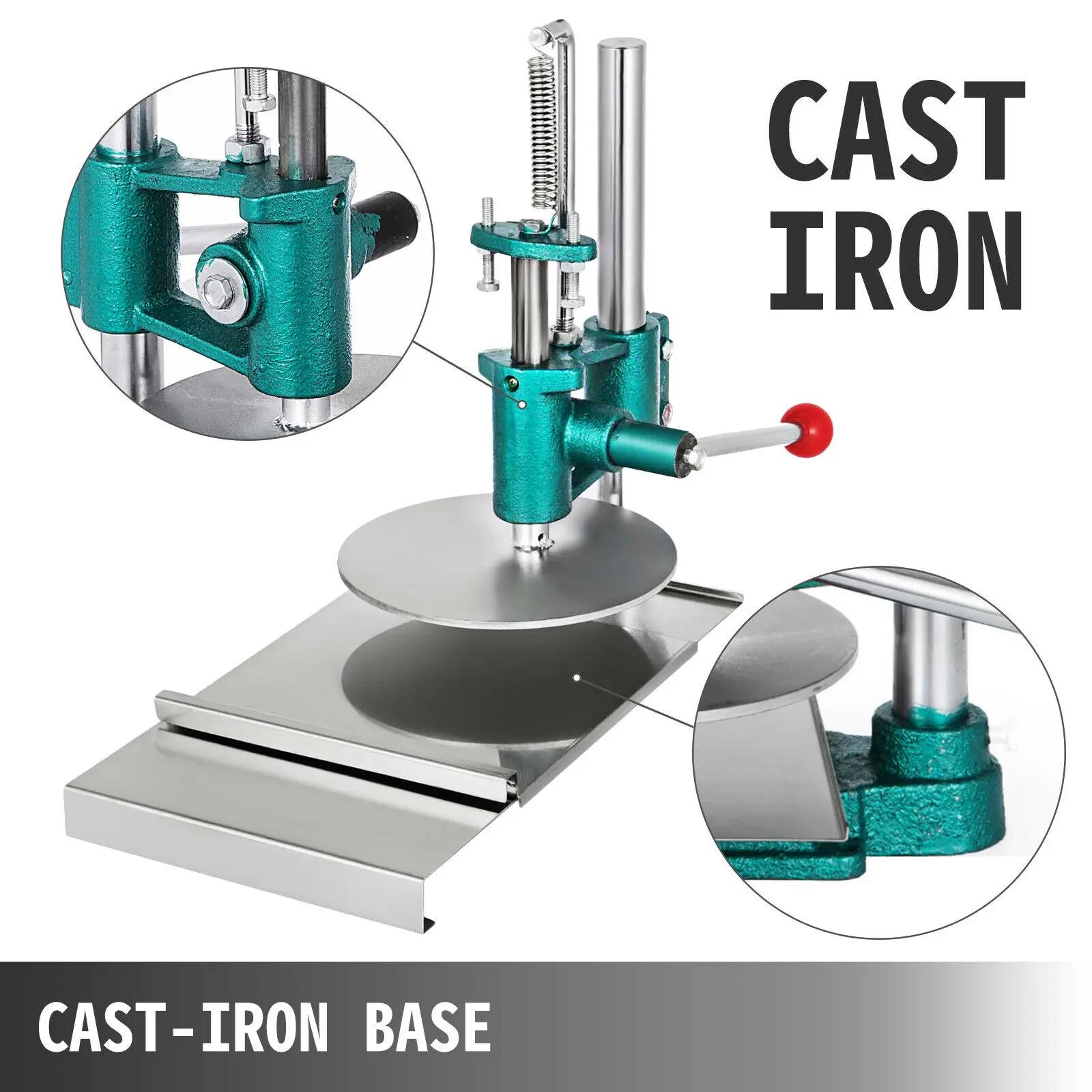 VEVOR 수동 피자 반죽 프레스 기계, 가정용 대형 롤러 쉬터 파스타 메이커, 페이스트리 플랫 프레서, 주방 가전 제품, 7.8 인치