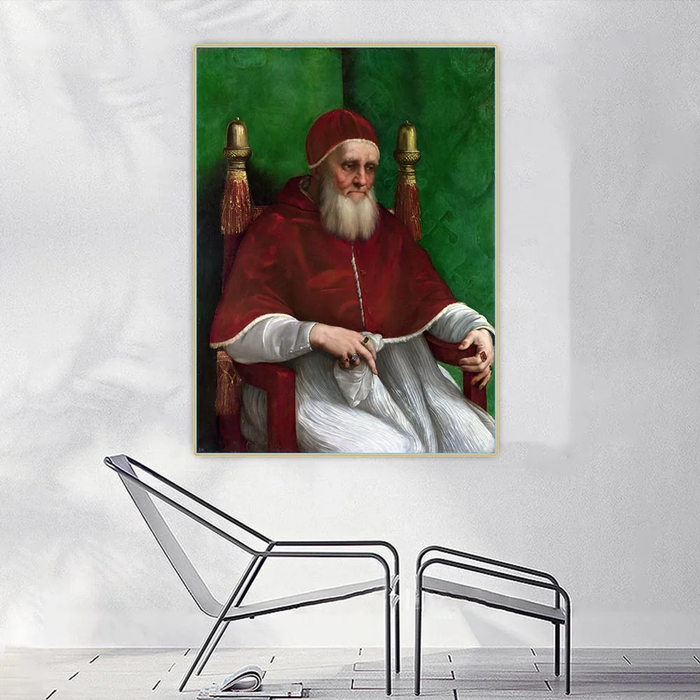 Pope Julius II by Raffaello Santi Canvas Oil Painting Aesthetics Picture Artwork Backdrop Wall Hanging Decor Home Decoration