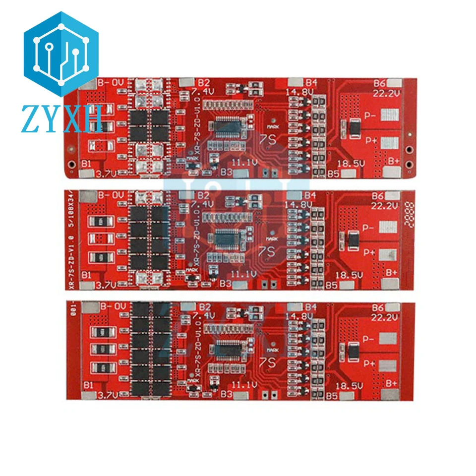 Balanced 7S BMS 10A 15A 20A 30A Lithium 18650 Charge Board Short Circuit Protection Common Port Equalizer For Power Bank