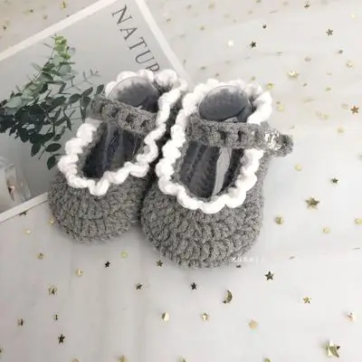 

QYFLYXUEEuropean And American Hand Woven Baby Wool Shoes, Toddlers, Newborn Knitted Children Photography, Props Shoes.