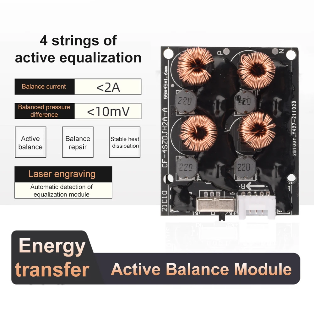 Qucc 2A 4S 8S BMS Active Balancer Equalizer Lifepo4 Li-ion Lipo Lithium Battery Tester Energy Transfer Board Balance Module