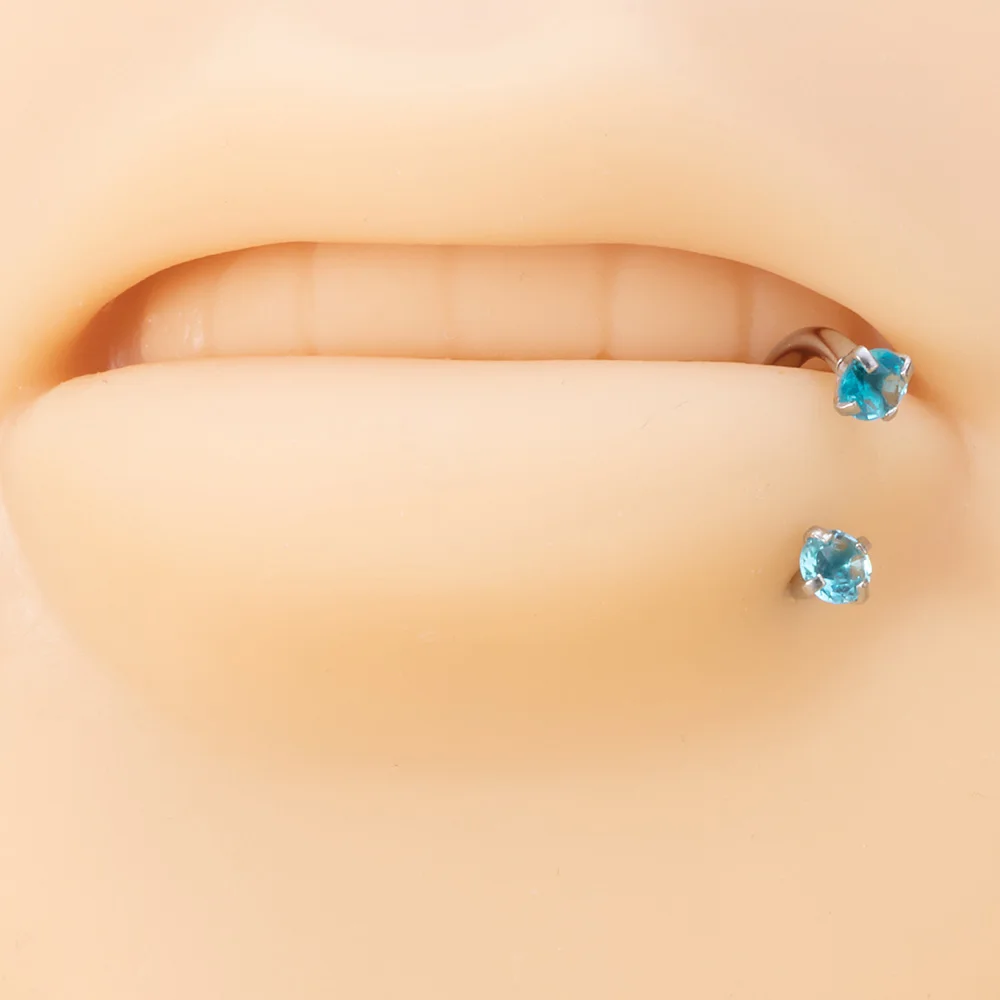 Piercing de circonita redonda con forma de estrella para mujer, Arete de hélice para cartílago, labio, ceja, retenedor de Labret, 8mm, 16G, 5