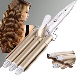 Triple Barrel Curling Iron Wand Hair Curlers Styling Tools Electric Curling Hair Waver Styling Dual Voltage Hair Crimper 22-25MM