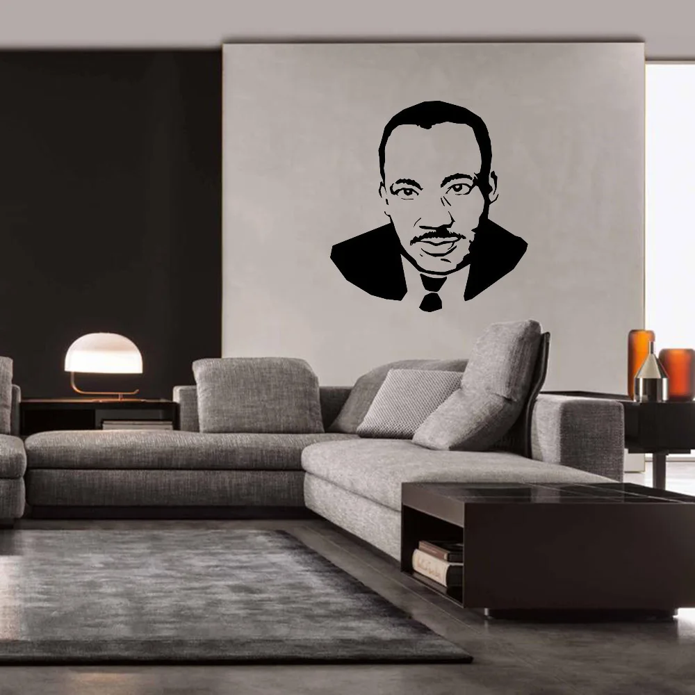 Martin Luther King Wall Sticker Portrait Silhouette Vinyl Wall Decals For Living Room Bedroom Wall Decoration Stickers C846