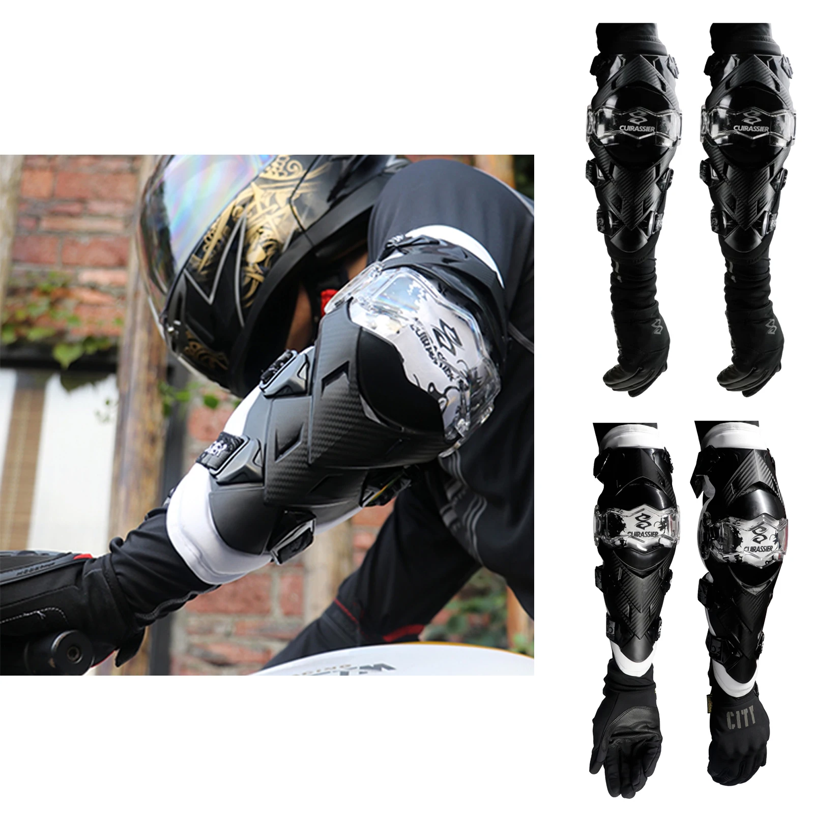 Cuirassier E09 Motorcycle Elbow Protector Elbow Guards Motocross Motorbike Dirt Bike MTB Protection Pads Elbow Guard（1 Pair ）