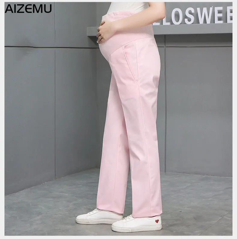 Dental Care Scrub Pants Pregnant Women Maternity Loose Nurse Pants Breathable Solid Color Work Pants Doctor Nurse Uniform Pants