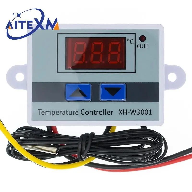 XH-W3001 10A 12V 24V 110V 220V AC Digital LED Temperature Controller For Incubator Cooling Heating Switch Thermostat NTC Sensor