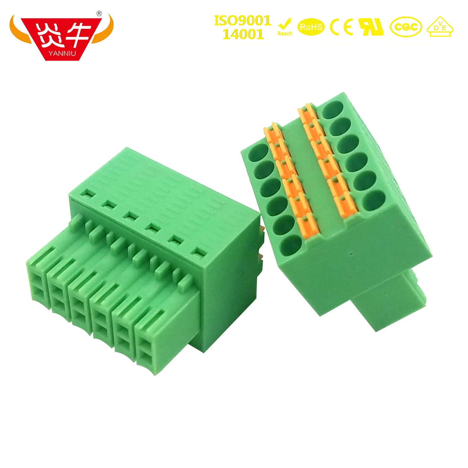 50Pcs KF2EDGKEH 3.5 2P ~ 12P FEMALE PCB CONNECTOR PLUGGABLE PLUG-IN Double Row  BLOCKS  Orange PHOENIX CONTACT YANNIU KEFA