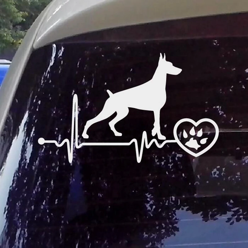 Doberman Car Body Decal Car Stickers Motorcycle Decorations Vinyl Black/Silver 18cmx11cm