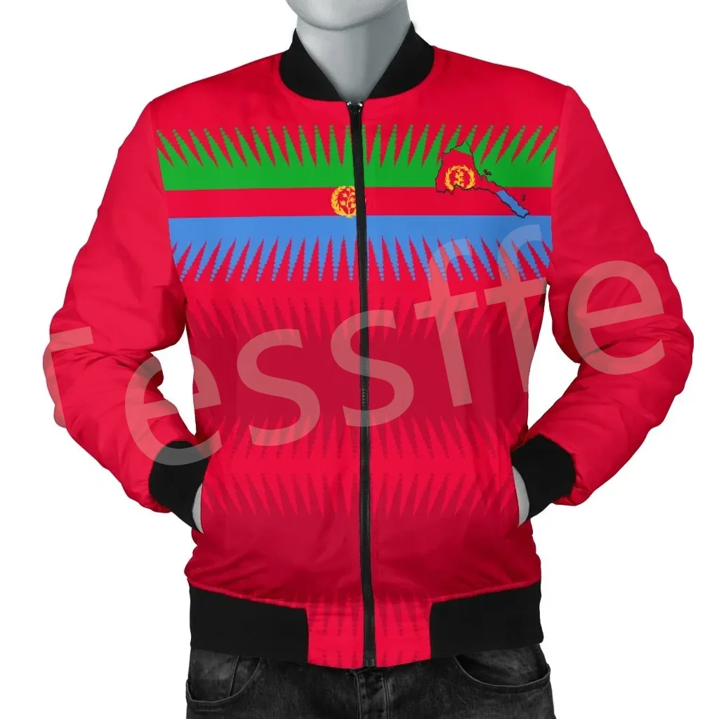 Tessffel Eritrea Africa Country Flag Tribe Retro Tattoo 3DPrint Men/Women Casual Sportswear Windbreaker Winter Bomber Jacket A1