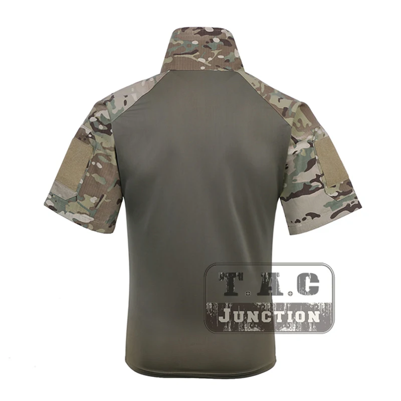 Emerson Tactical Camo Combat Shirt EmersonGear Camouflage Hunting Airsoft Wargame Perspiration T-Shirt Short Sleeve Tops Summer