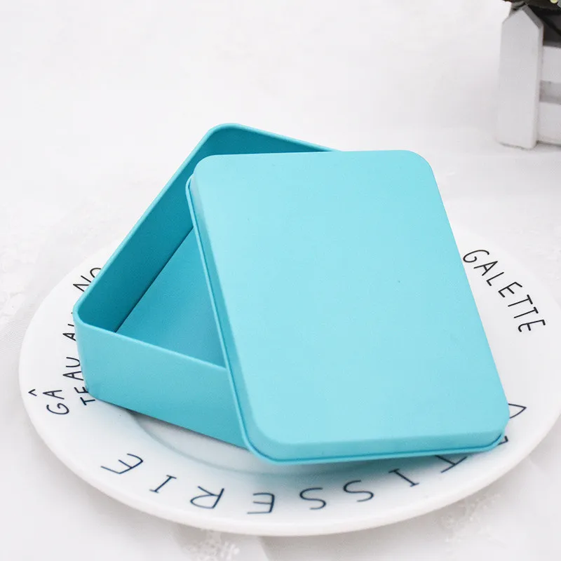 

6 Pcs/lot Rectangular Tin Box Tinplate 12*9*4CM Gift Box Wedding Candy Box Jewelry Storage Box Metal Packaging Moisture Proof