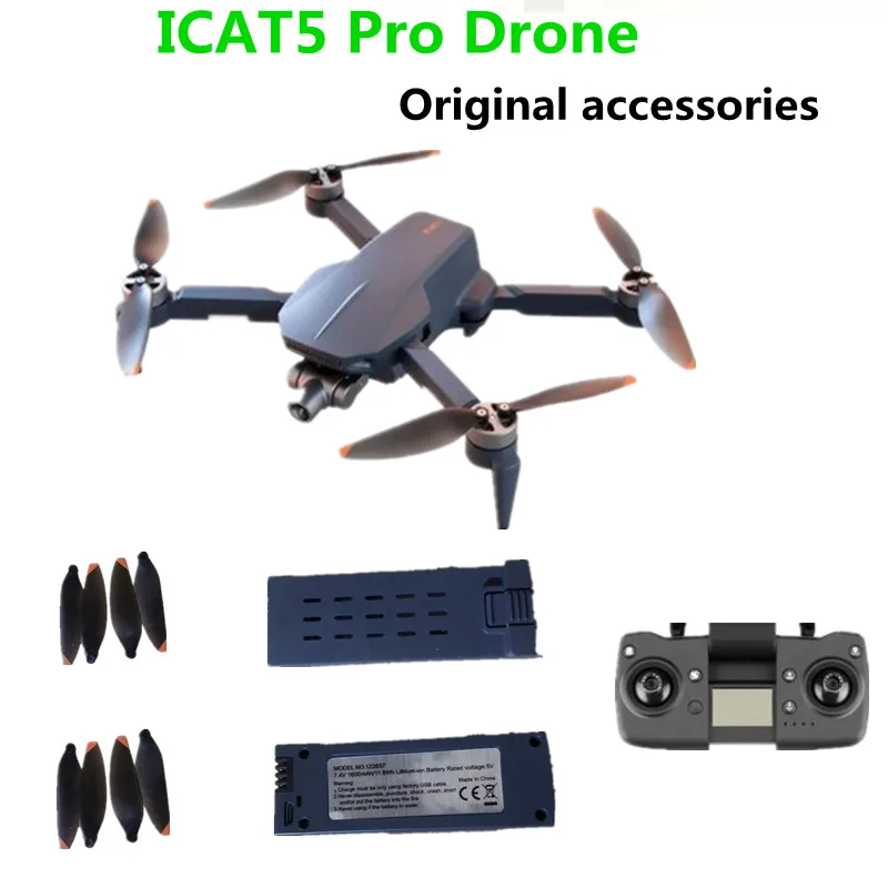 ICAT 5 Pro Original Accessories Battery 7.4V 1600mAh Propeller Maple Leaf /USB Cable Use For  ICAT 5 Drones Spare Parts