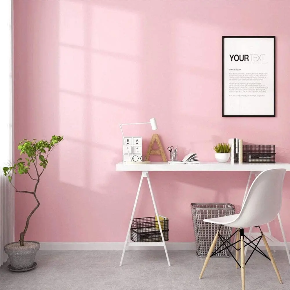 Roze Behang Roze Effen Kleur Contact Papier Schil En Stok Behang Zelfklevende Verwijderbare Behang Inpakpapier