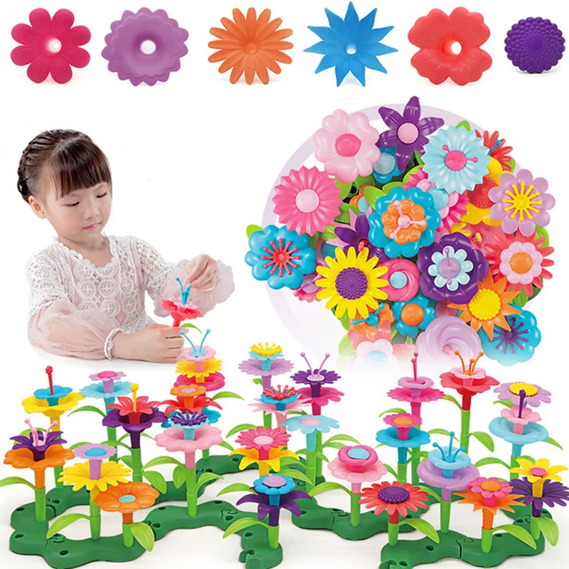 

46pcs/set DIY Pop Beads Flowers Toys Flowers Interconnecting Blocks Handwork Sets Assembling Garden Educational Toys For Kids