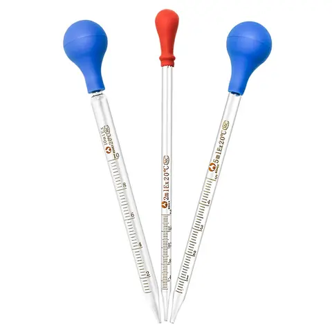Bilashmart 3 Pieces 10ml 5ml 2ml Glass Graduated Pipettes Transfer Dropper For Liquid Essential Oil Fluid And Liquid Pipettors