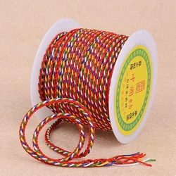 One Roll Colorful Hand Knitted Cords Five Color Thread Chinese Knot Line For Jewelry Making Necklaces DIY Handmade Accessories