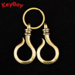 Fashion Brass U-shaped Keychain Round Belt Hook Waist Hangings Key Holder Jewelry Vintage Trendy Metal Pants Buckle Men Keyrings