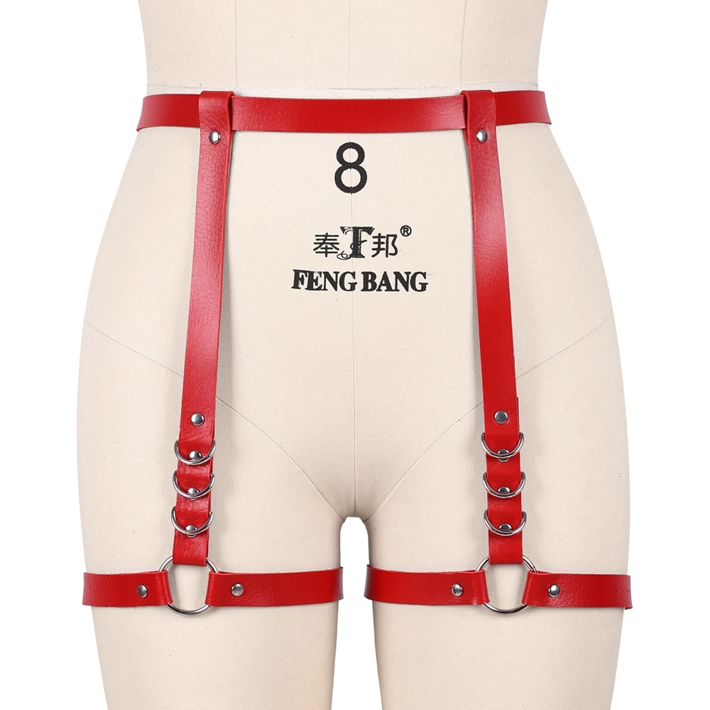 

Leather Leg Strap Harness Lady Suspender Erotic Underwear Harness Garter Belt Stockings Bondage Belts Sexy Lingerie For Women