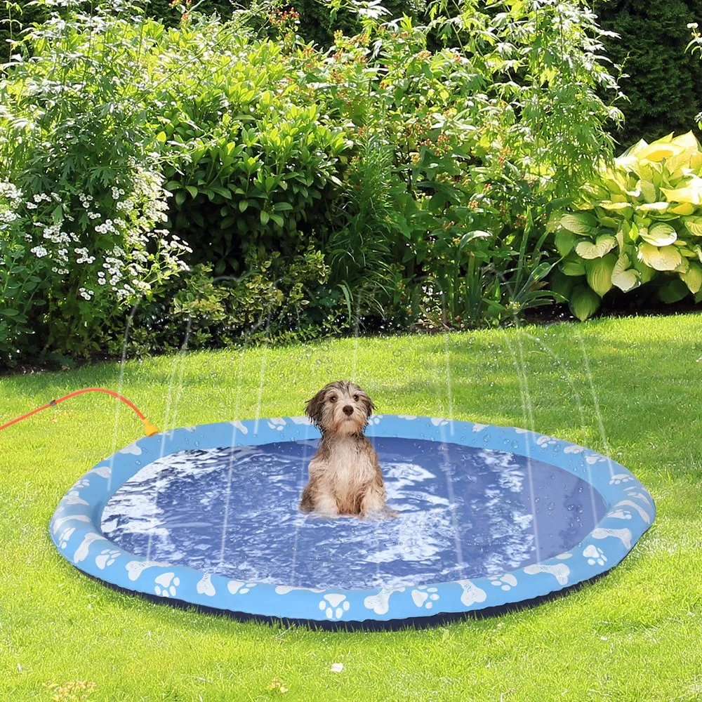 PawHut Splash Pad sprinkler water games 150cm for pets Garden Yard